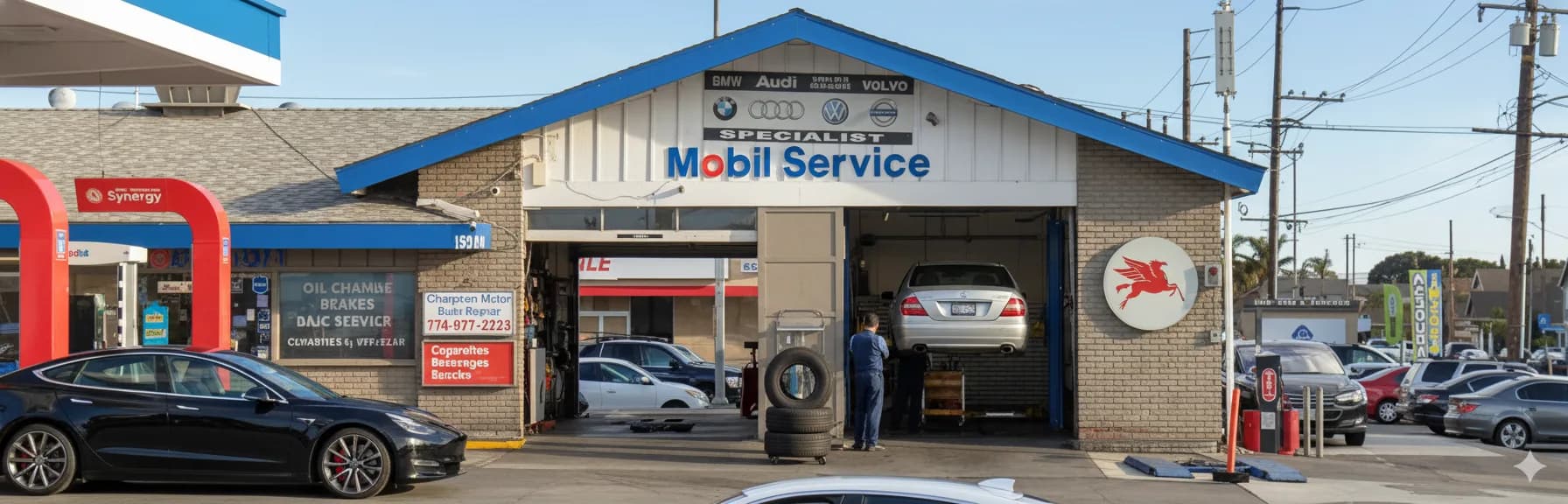Chapman Mobil Service storefront in Orange, CA